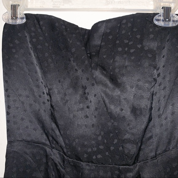 WHBM Black Strapless 💯% Silk Confetti Dot Dress - Picture 8 of 15